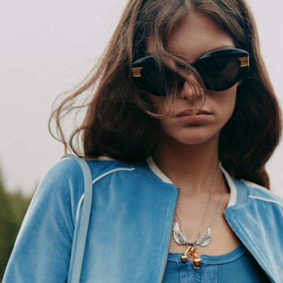 Palm Angels PERI10F MIRACLE 6164 Sunglasses Sand Cat Eye Frame, Brown Lenses - Picture 6 of 11